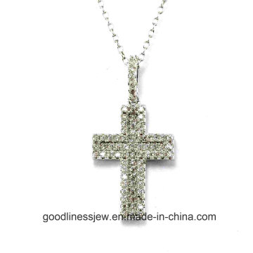 Gute Qualität und einfaches Design 925 Sterling Silber Kreuz Anhänger Schmuck (P50000)